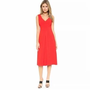 Black Halo Vibrant Red Midi Dress
